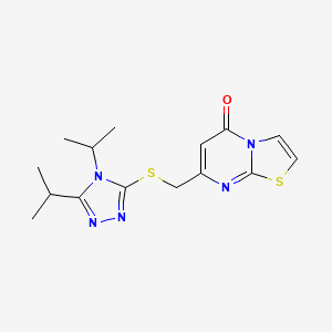 molecular formula C15H19N5OS2 B10968528 7-({[4,5-di(propan-2-yl)-4H-1,2,4-triazol-3-yl]sulfanyl}methyl)-5H-[1,3]thiazolo[3,2-a]pyrimidin-5-one 