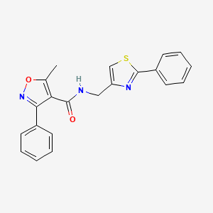 5-methyl-3-phenyl-N-[(2-phenyl-1,3-thiazol-4-yl)methyl]-1,2-oxazole-4-carboxamide