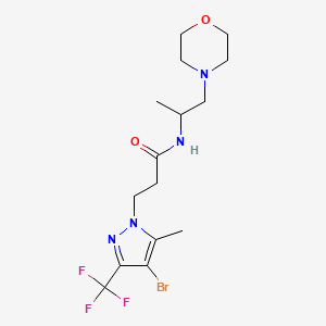 3-[4-bromo-5-methyl-3-(trifluoromethyl)-1H-pyrazol-1-yl]-N-[1-(morpholin-4-yl)propan-2-yl]propanamide