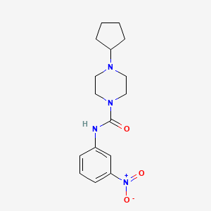 4-cyclopentyl-N-(3-nitrophenyl)piperazine-1-carboxamide