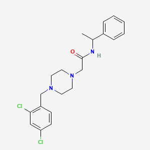 molecular formula C21H25Cl2N3O B10968608 2-[4-(2,4-dichlorobenzyl)piperazin-1-yl]-N-(1-phenylethyl)acetamide 