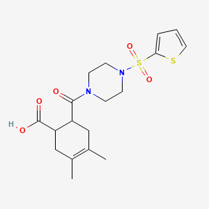 3,4-Dimethyl-6-{[4-(thiophen-2-ylsulfonyl)piperazin-1-yl]carbonyl}cyclohex-3-ene-1-carboxylic acid