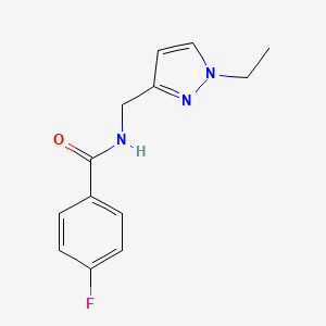 molecular formula C13H14FN3O B10968634 N-[(1-ethyl-1H-pyrazol-3-yl)methyl]-4-fluorobenzamide 