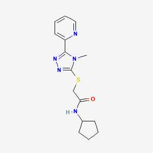 N-cyclopentyl-2-{[4-methyl-5-(pyridin-2-yl)-4H-1,2,4-triazol-3-yl]sulfanyl}acetamide