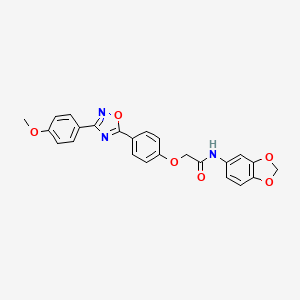 molecular formula C24H19N3O6 B10968680 N-(1,3-benzodioxol-5-yl)-2-{4-[3-(4-methoxyphenyl)-1,2,4-oxadiazol-5-yl]phenoxy}acetamide 