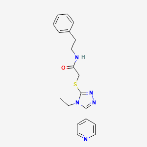 2-{[4-ethyl-5-(pyridin-4-yl)-4H-1,2,4-triazol-3-yl]sulfanyl}-N-(2-phenylethyl)acetamide