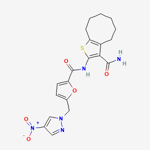 2-[({5-[(4-nitro-1H-pyrazol-1-yl)methyl]furan-2-yl}carbonyl)amino]-4,5,6,7,8,9-hexahydrocycloocta[b]thiophene-3-carboxamide