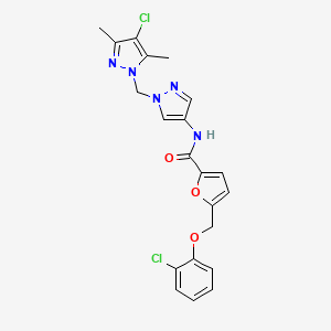 N-{1-[(4-chloro-3,5-dimethyl-1H-pyrazol-1-yl)methyl]-1H-pyrazol-4-yl}-5-[(2-chlorophenoxy)methyl]furan-2-carboxamide