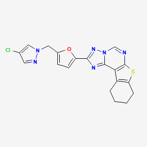 2-{5-[(4-Chloro-1H-pyrazol-1-YL)methyl]-2-furyl}-8,9,10,11-tetrahydro[1]benzothieno[3,2-E][1,2,4]triazolo[1,5-C]pyrimidine