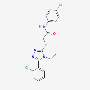 N-(4-chlorophenyl)-2-{[5-(2-chlorophenyl)-4-ethyl-4H-1,2,4-triazol-3-yl]sulfanyl}acetamide