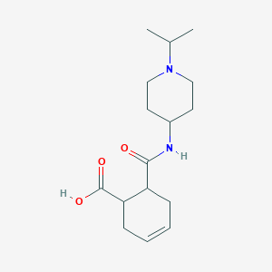 molecular formula C16H26N2O3 B10968785 6-{[1-(Propan-2-yl)piperidin-4-yl]carbamoyl}cyclohex-3-ene-1-carboxylic acid 