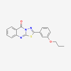 molecular formula C18H15N3O2S B10968790 2-(3-propoxyphenyl)-5H-[1,3,4]thiadiazolo[2,3-b]quinazolin-5-one 