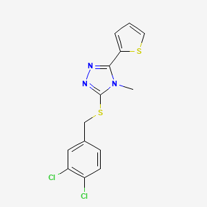 molecular formula C14H11Cl2N3S2 B10968793 3-[(3,4-Dichlorophenyl)methylthio]-4-methyl-5-(2-thienyl)-1,2,4-triazole 