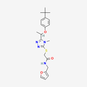 2-({5-[1-(4-tert-butylphenoxy)ethyl]-4-methyl-4H-1,2,4-triazol-3-yl}sulfanyl)-N-(furan-2-ylmethyl)acetamide