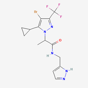 2-[4-bromo-5-cyclopropyl-3-(trifluoromethyl)-1H-pyrazol-1-yl]-N-(1H-pyrazol-3-ylmethyl)propanamide