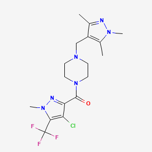 [4-chloro-1-methyl-5-(trifluoromethyl)-1H-pyrazol-3-yl]{4-[(1,3,5-trimethyl-1H-pyrazol-4-yl)methyl]piperazin-1-yl}methanone