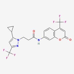 3-[5-cyclopropyl-3-(trifluoromethyl)-1H-pyrazol-1-yl]-N-[2-oxo-4-(trifluoromethyl)-2H-chromen-7-yl]propanamide