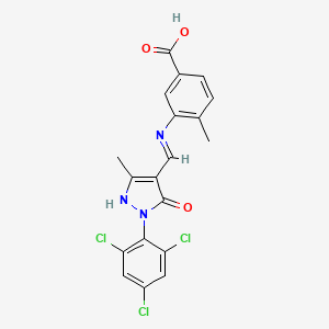 4-methyl-3-({(Z)-[3-methyl-5-oxo-1-(2,4,6-trichlorophenyl)-1,5-dihydro-4H-pyrazol-4-ylidene]methyl}amino)benzoic acid