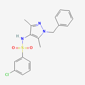 N-(1-benzyl-3,5-dimethyl-1H-pyrazol-4-yl)-3-chlorobenzenesulfonamide