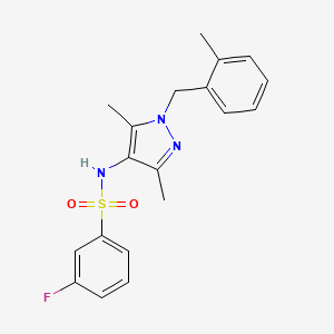 N-[3,5-dimethyl-1-(2-methylbenzyl)-1H-pyrazol-4-yl]-3-fluorobenzenesulfonamide