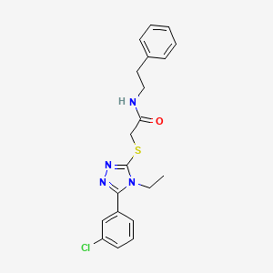 2-{[5-(3-chlorophenyl)-4-ethyl-4H-1,2,4-triazol-3-yl]sulfanyl}-N-(2-phenylethyl)acetamide