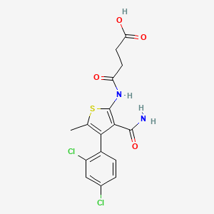 4-{[3-Carbamoyl-4-(2,4-dichlorophenyl)-5-methylthiophen-2-yl]amino}-4-oxobutanoic acid