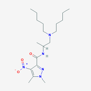 molecular formula C19H35N5O3 B10968983 N-[1-(dipentylamino)propan-2-yl]-1,5-dimethyl-4-nitro-1H-pyrazole-3-carboxamide 