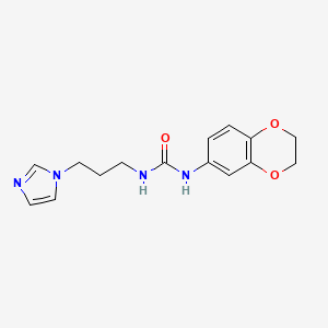 molecular formula C15H18N4O3 B10969013 1-(2,3-dihydro-1,4-benzodioxin-6-yl)-3-[3-(1H-imidazol-1-yl)propyl]urea 