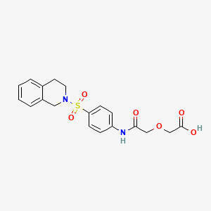 molecular formula C19H20N2O6S B10969020 (2-{[4-(3,4-dihydroisoquinolin-2(1H)-ylsulfonyl)phenyl]amino}-2-oxoethoxy)acetic acid 