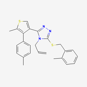 molecular formula C25H25N3S2 B10969033 3-[(2-methylbenzyl)sulfanyl]-5-[5-methyl-4-(4-methylphenyl)thiophen-3-yl]-4-(prop-2-en-1-yl)-4H-1,2,4-triazole 