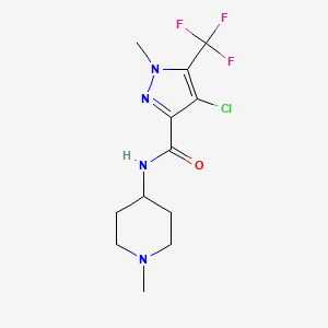 4-chloro-1-methyl-N-(1-methylpiperidin-4-yl)-5-(trifluoromethyl)-1H-pyrazole-3-carboxamide