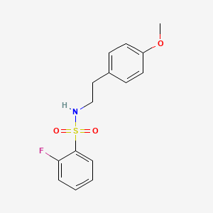 molecular formula C15H16FNO3S B10969048 2-fluoro-N-[2-(4-methoxyphenyl)ethyl]benzenesulfonamide 