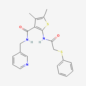 4,5-dimethyl-2-{[(phenylsulfanyl)acetyl]amino}-N-(pyridin-3-ylmethyl)thiophene-3-carboxamide