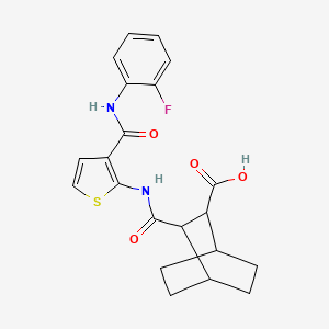 3-({3-[(2-Fluorophenyl)carbamoyl]thiophen-2-yl}carbamoyl)bicyclo[2.2.2]octane-2-carboxylic acid