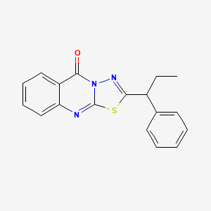 molecular formula C18H15N3OS B10969067 2-(1-phenylpropyl)-5H-[1,3,4]thiadiazolo[2,3-b]quinazolin-5-one 