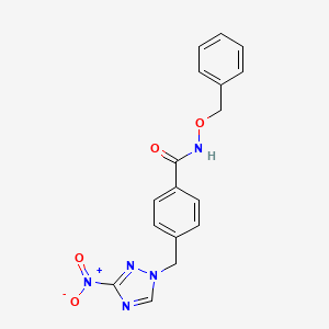 N-(benzyloxy)-4-[(3-nitro-1H-1,2,4-triazol-1-yl)methyl]benzamide