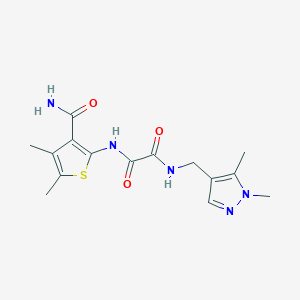 molecular formula C15H19N5O3S B10969107 N-(3-carbamoyl-4,5-dimethylthiophen-2-yl)-N'-[(1,5-dimethyl-1H-pyrazol-4-yl)methyl]ethanediamide 