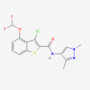 3-chloro-4-(difluoromethoxy)-N-(1,3-dimethyl-1H-pyrazol-4-yl)-1-benzothiophene-2-carboxamide