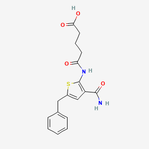 molecular formula C17H18N2O4S B10969133 5-[(5-Benzyl-3-carbamoylthiophen-2-yl)amino]-5-oxopentanoic acid 