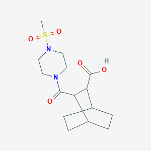 molecular formula C15H24N2O5S B10969140 3-{[4-(Methylsulfonyl)piperazin-1-yl]carbonyl}bicyclo[2.2.2]octane-2-carboxylic acid 