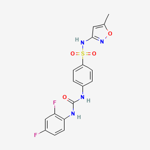 molecular formula C17H14F2N4O4S B10969150 4-{[(2,4-difluorophenyl)carbamoyl]amino}-N-(5-methyl-1,2-oxazol-3-yl)benzenesulfonamide 