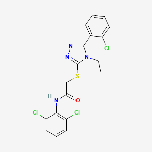 2-{[5-(2-chlorophenyl)-4-ethyl-4H-1,2,4-triazol-3-yl]sulfanyl}-N-(2,6-dichlorophenyl)acetamide