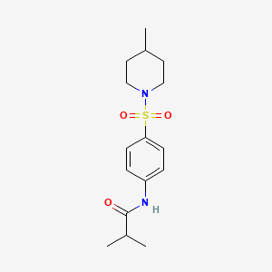 molecular formula C16H24N2O3S B10969211 2-methyl-N-{4-[(4-methylpiperidin-1-yl)sulfonyl]phenyl}propanamide 