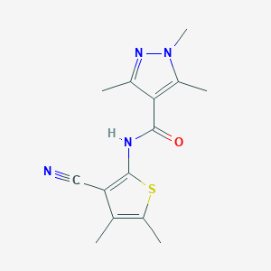 N-(3-cyano-4,5-dimethylthiophen-2-yl)-1,3,5-trimethyl-1H-pyrazole-4-carboxamide