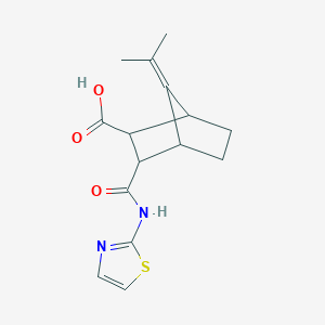 7-(Propan-2-ylidene)-3-(1,3-thiazol-2-ylcarbamoyl)bicyclo[2.2.1]heptane-2-carboxylic acid