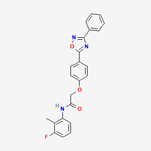 molecular formula C23H18FN3O3 B10969243 N-(3-fluoro-2-methylphenyl)-2-[4-(3-phenyl-1,2,4-oxadiazol-5-yl)phenoxy]acetamide 