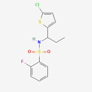 N-[1-(5-chlorothiophen-2-yl)propyl]-2-fluorobenzenesulfonamide