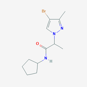 2-(4-bromo-3-methyl-1H-pyrazol-1-yl)-N-cyclopentylpropanamide