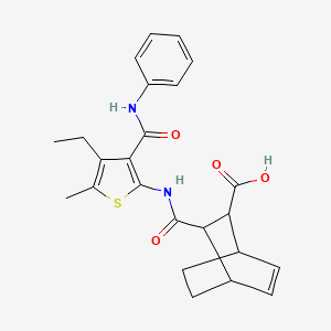 3-{[4-Ethyl-5-methyl-3-(phenylcarbamoyl)thiophen-2-yl]carbamoyl}bicyclo[2.2.2]oct-5-ene-2-carboxylic acid