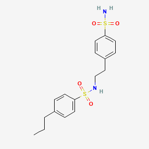 molecular formula C17H22N2O4S2 B10969291 4-propyl-N-[2-(4-sulfamoylphenyl)ethyl]benzenesulfonamide 